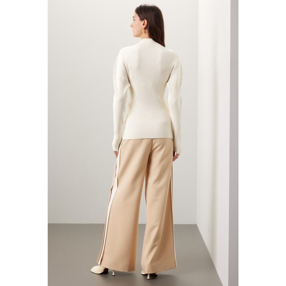 A.L.C. Noa Cream Ribbed Knit Zip Up Cardigan Sweater Size Large - Picture 3 of 12